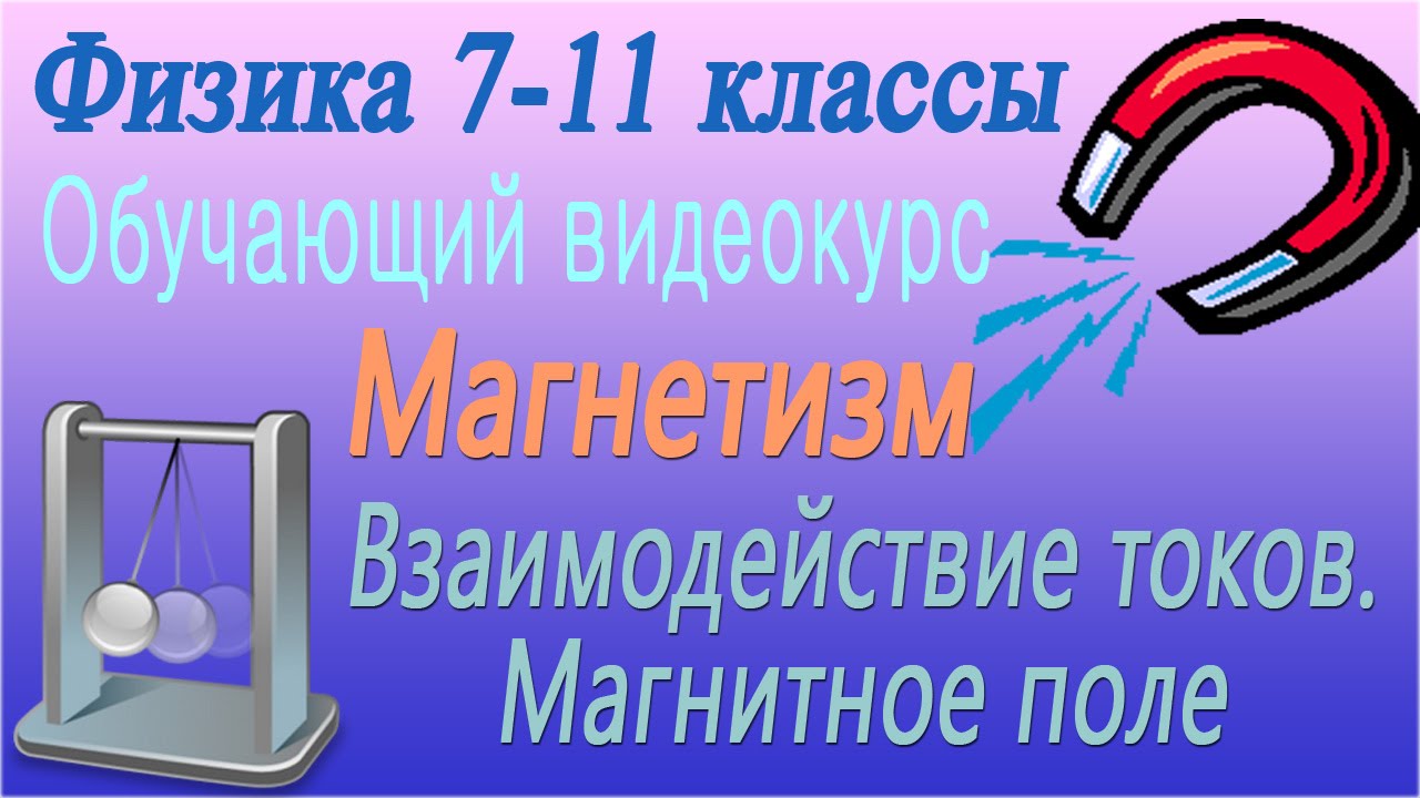 Магнетизм. Взаимодействие токов. Магнитное поле. Урок 78