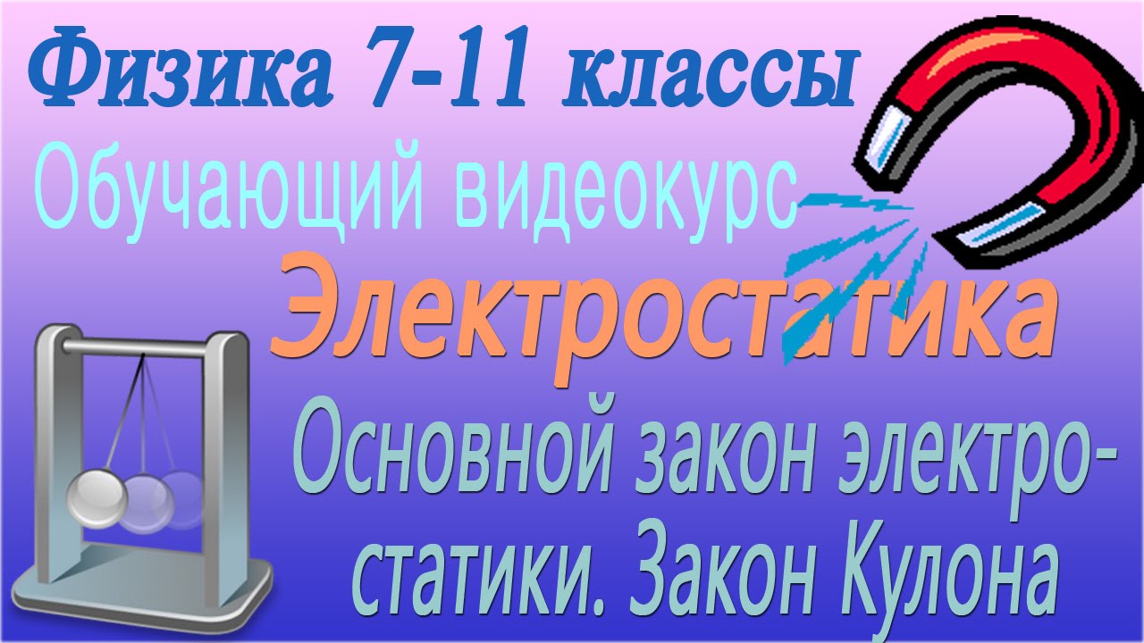 Основной закон электростатики. Закон Кулона. Урок 51